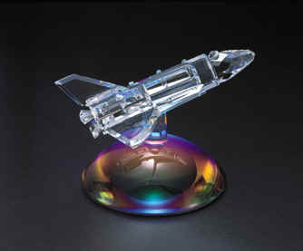 nasa space shuttle crystal glass art project